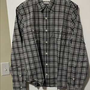 NWT - Lucky Brand Black and Grey Plaid Button Down